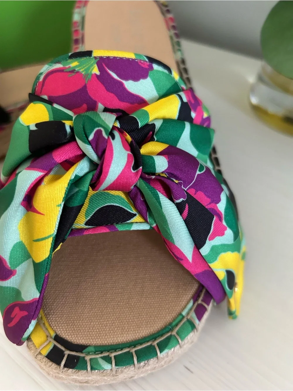 kate spade Multicolor Floral Knot Espadrille Slide